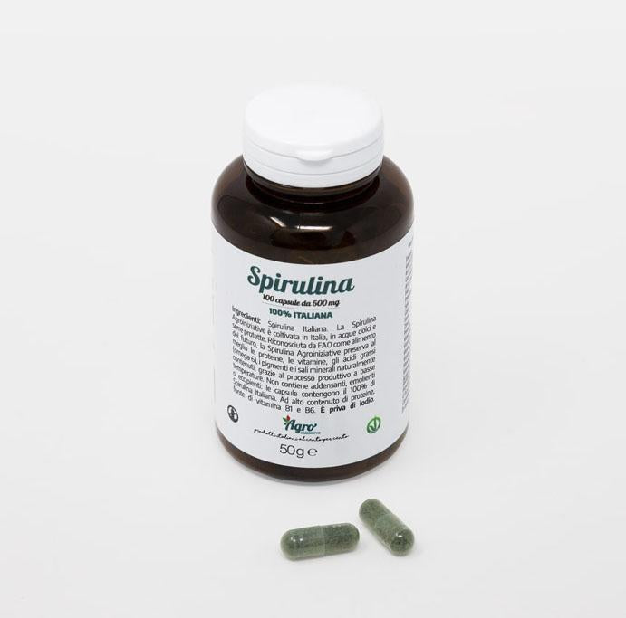 SpirulinaBio Capsules 500 mg